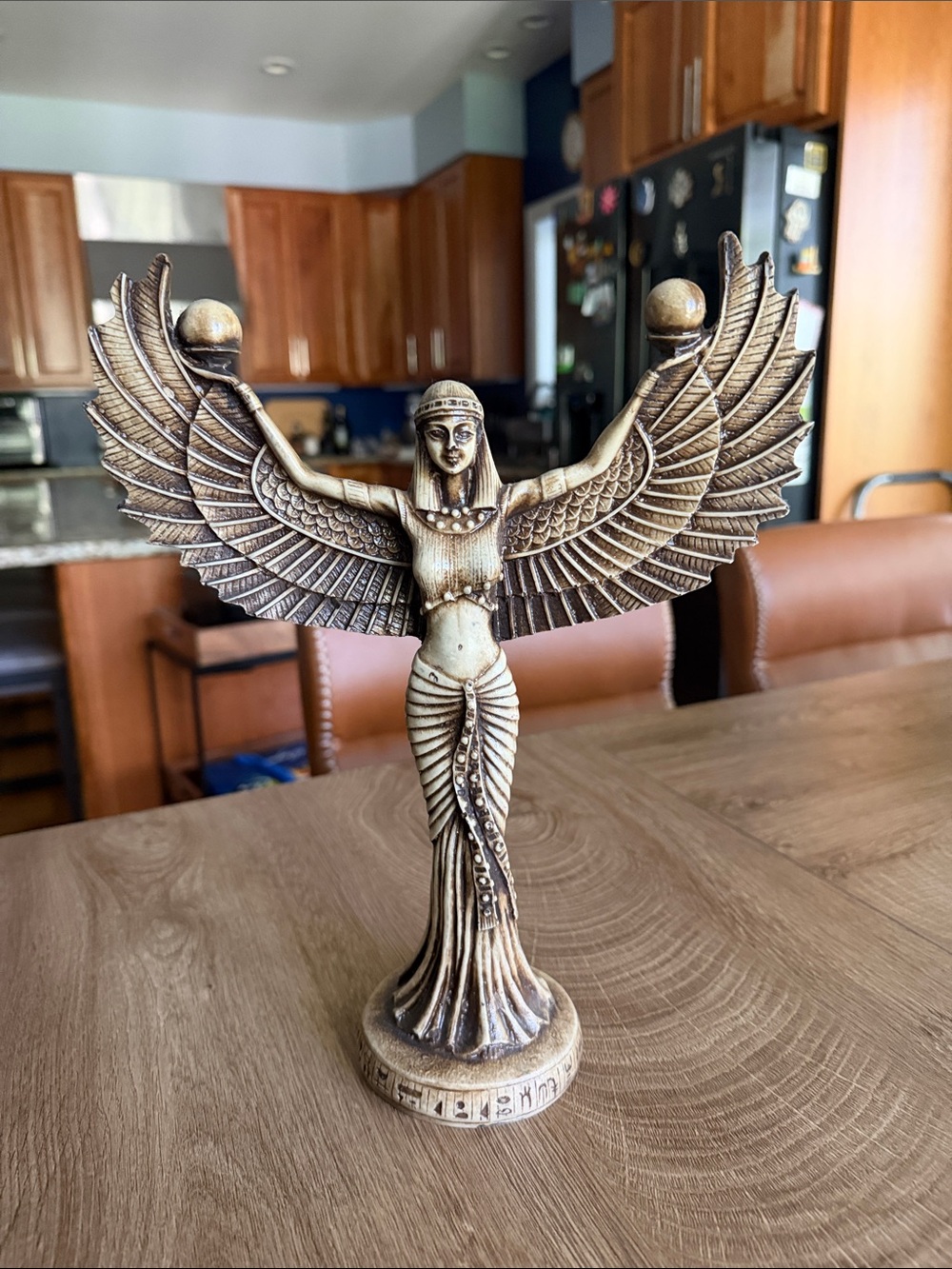Egyptian Winged Goddess Statue - Gold Home Art Sculpture